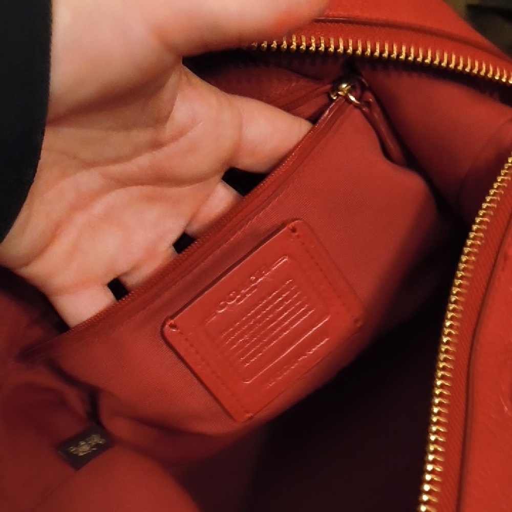 Coach Cherry Red Leather Satchel - Picture 9 of 16